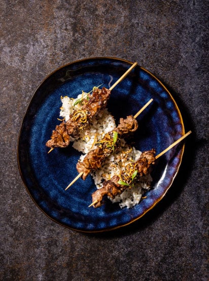 Japanese beef skewers with Yakitori sauce