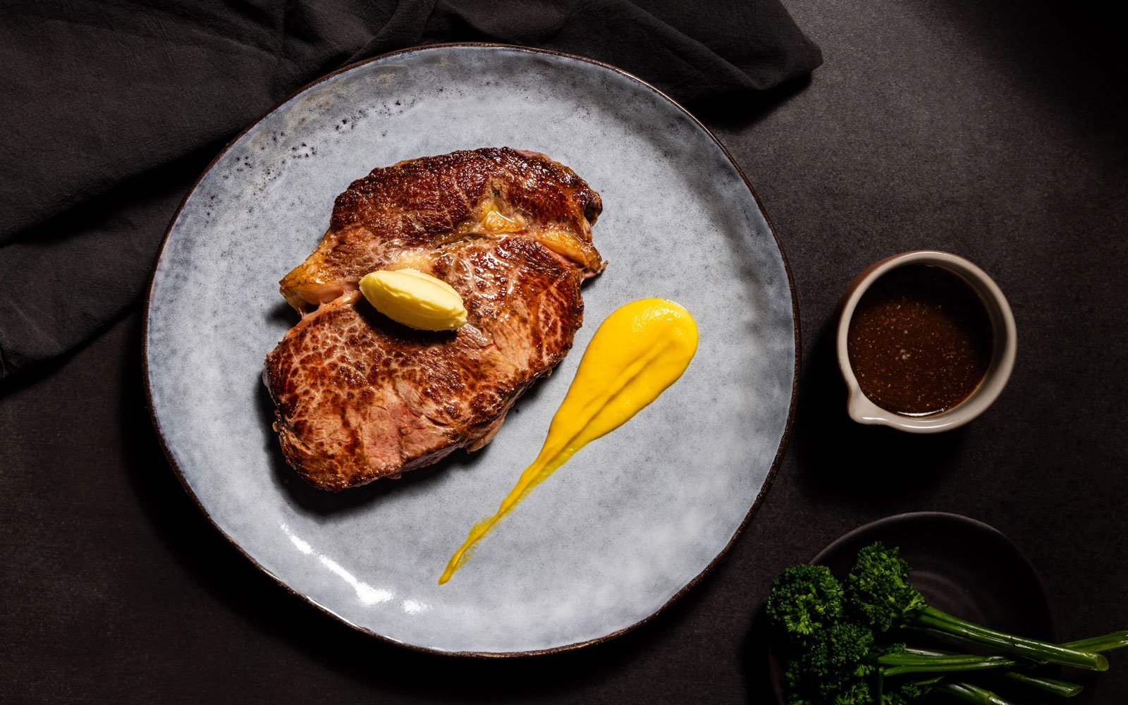 Ribeye Steak with Puree & Broccolini